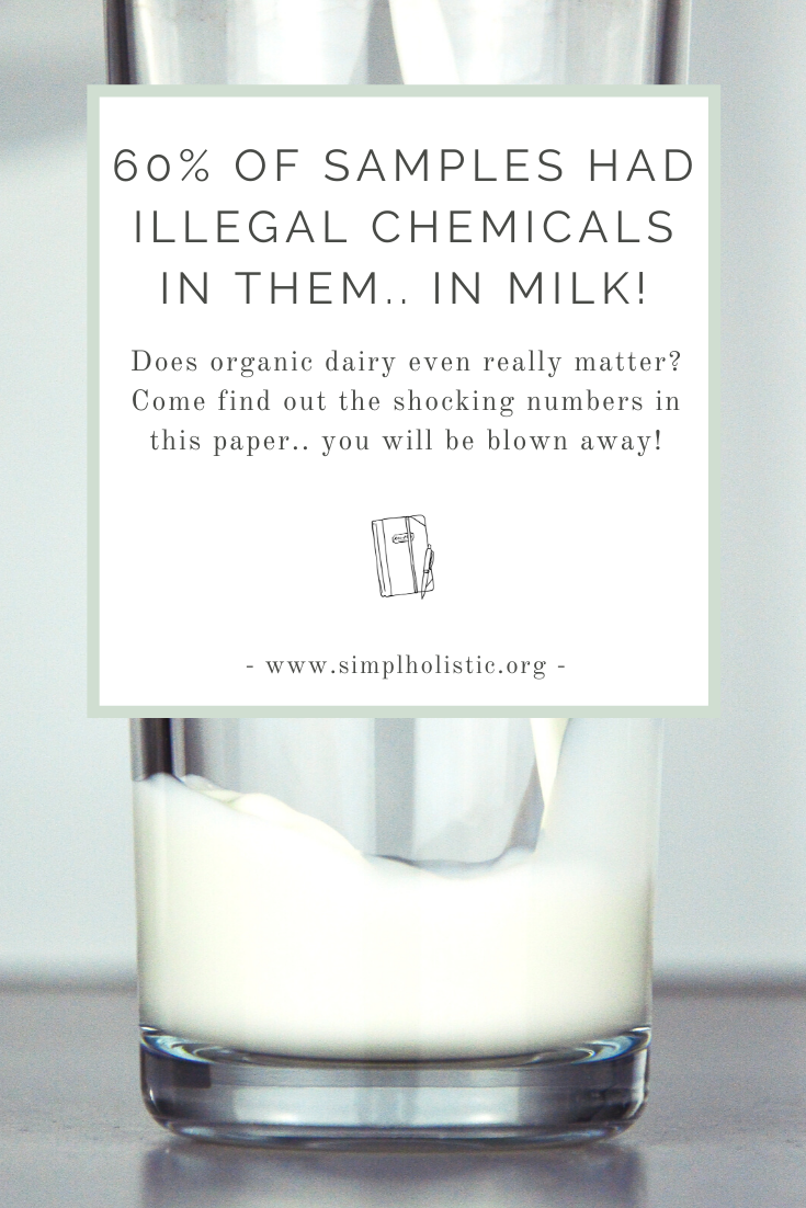 illegal chemicals found in conventional milk, organic matter!