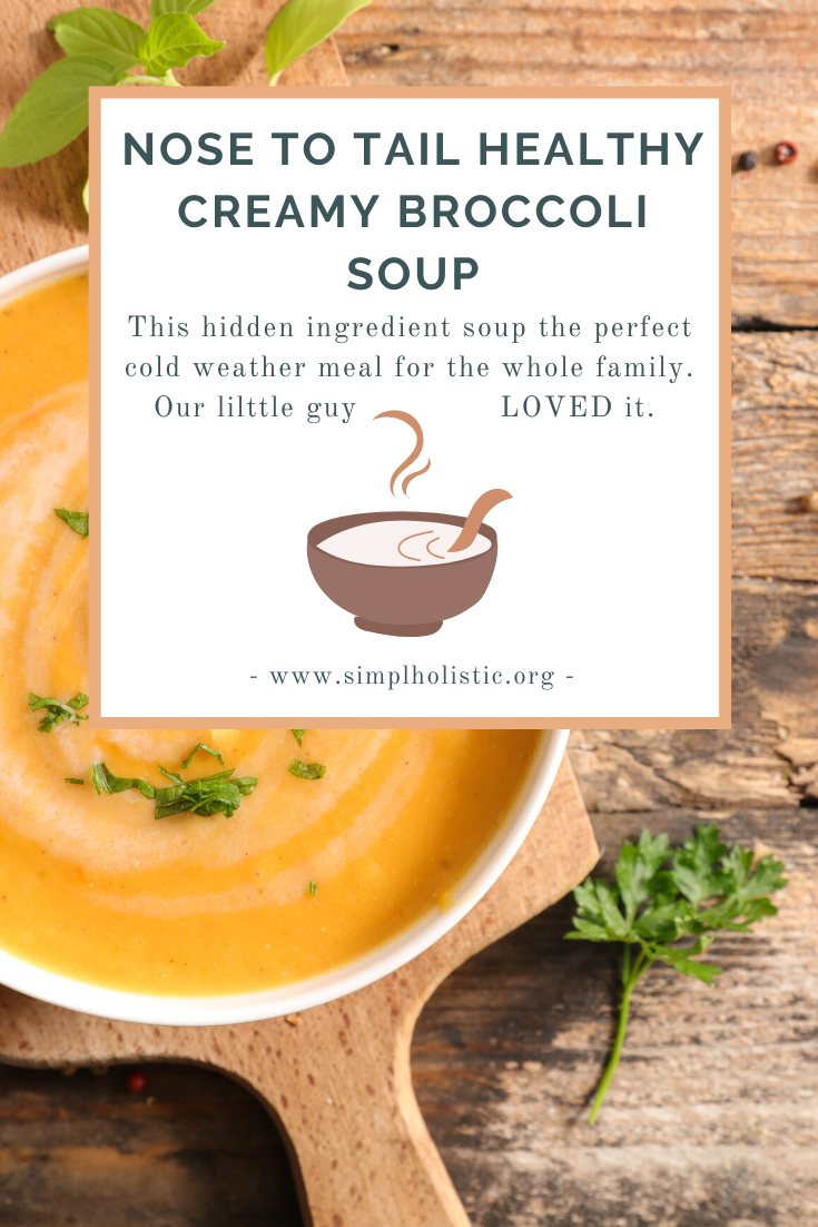 Nose toTail Healthy Creamy Broccoli Soup with added hidden liver